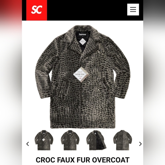 Supreme | Jackets & Coats | Supreme Croc Faux Fur Overcoat Ss23